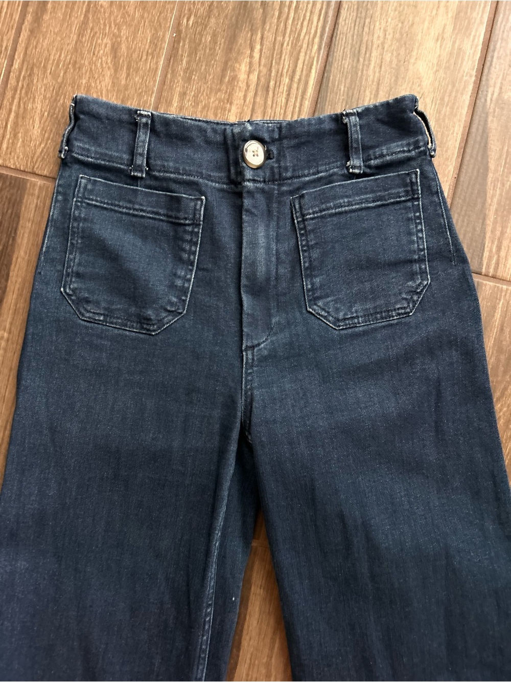 Anthropologie Maeve The Colette Cropped Wide-leg Jeans in Dark Wash Sz 27 - Picture 4 of 6